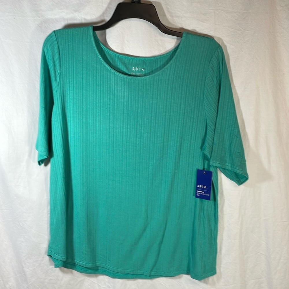 Teal color elbow sleeve top Sz. XXL